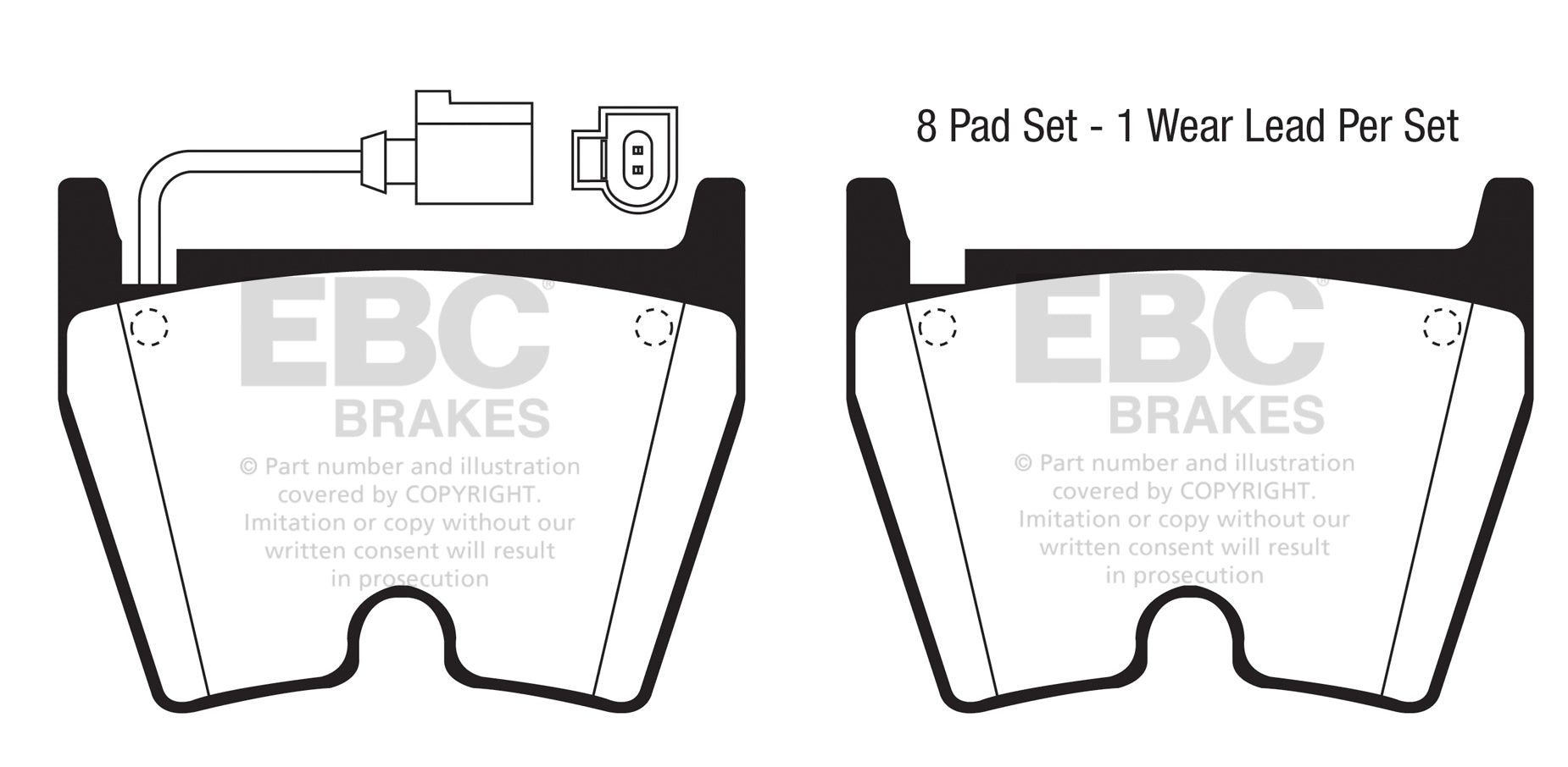 EBC Redstuff Brake Pads (FRONT) - Audi RS3 Quattro 8V