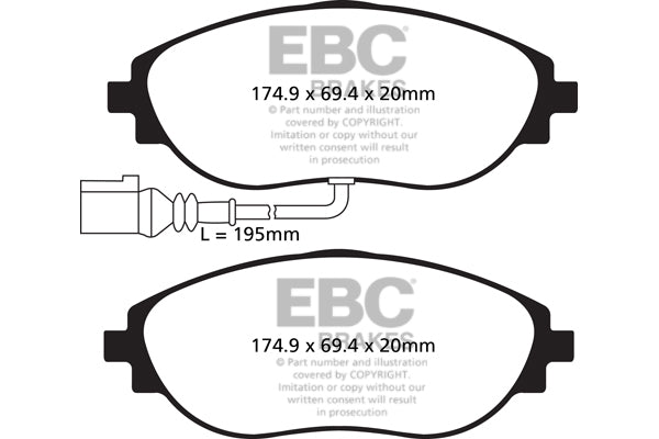 EBC Redstuff Brake Pads (FRONT) - Audi TTS Quattro 8S