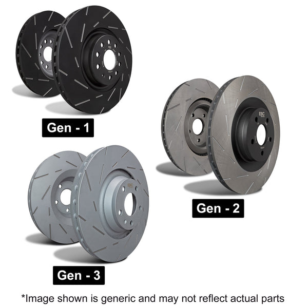 EBC USR Slotted Brake Discs (FRONT) 345x30mm - Audi S3 Quattro 8P