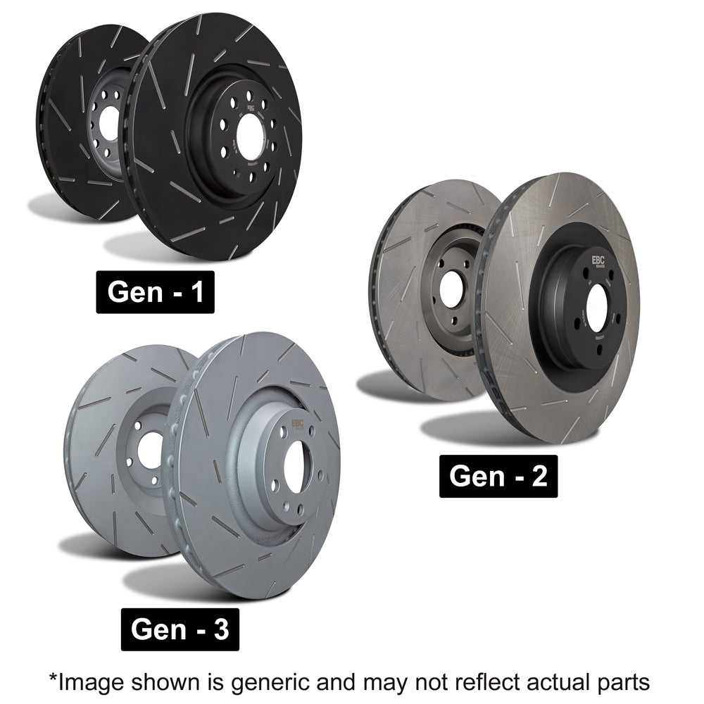 EBC USR Slotted Brake Discs (FRONT) - Ford Fiesta ST MK7