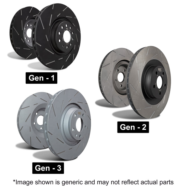 EBC USR Slotted Brake Discs (REAR) - Ford Focus RS MK3