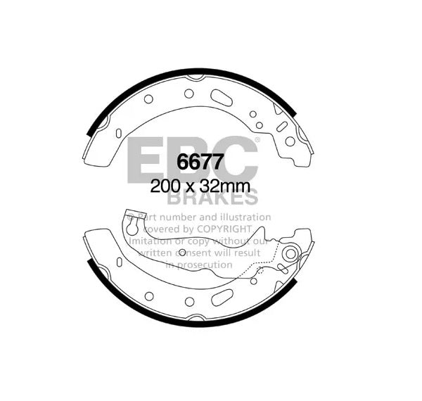 EBC Premium OE Replacement Brake Shoes (REAR) - Ford Fiesta 1.0L Ecoboost MK7