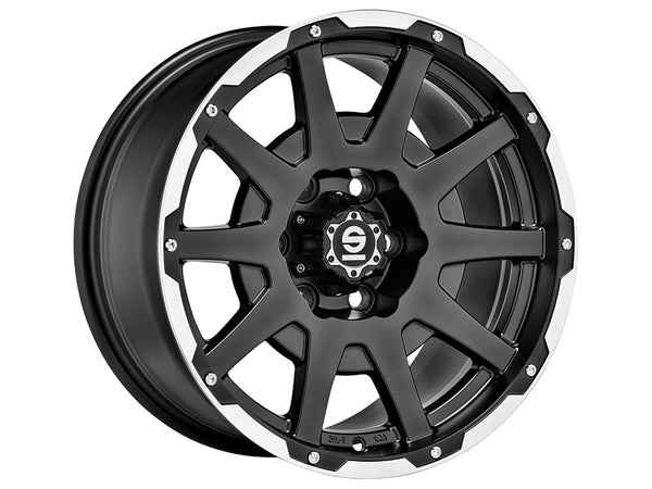 Sparco Dakar 5x130 18" 8.5J ET32 Matt Black Lip Polished+rivets Alloy Wheel