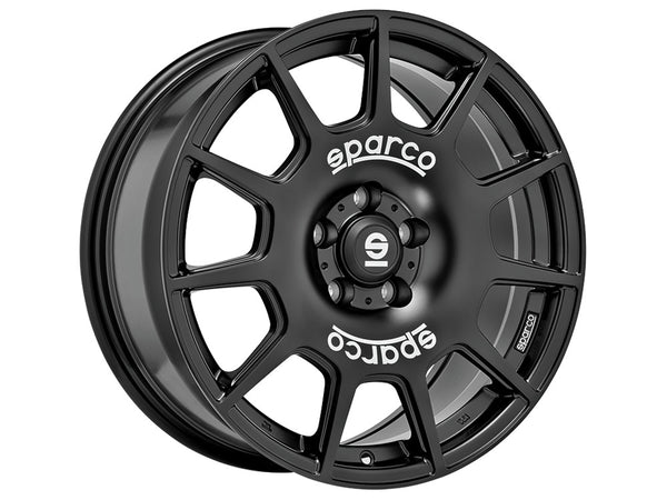 Sparco Terra 4x100 16" 7J ET37 Matt Black White Lettering Alloy Wheel