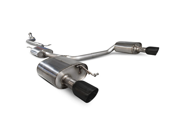 Scorpion Resonated Cat Back Exhaust System (Daytona Twin Black Tip) - Audi A5 B8 2.0 TFSI