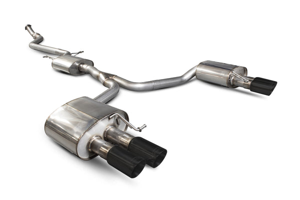 Scorpion Resonated Cat Back Exhaust System (Daytona Quad Black Tip) - Audi A5 B8 2.0 TFSI