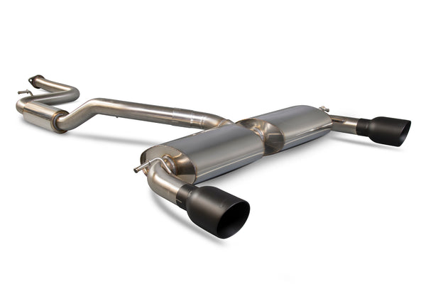 Scorpion 2.5" Resonated Cat Back Exhaust System (Daytona Black Tip) - Ford Focus MK2 ST 225 2.5 Turbo