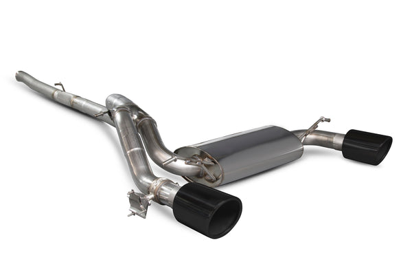 Scorpion Cat Back Exhaust System (Valved - Indy Black Tip) - Ford Focus MK3 RS Non GPF Model Only