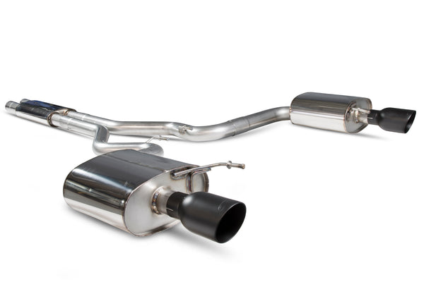 Scorpion Resonated Cat Back Exhaust System (Daytona Black Tip) - Ford Mustang 5.0 V8 GT Non GPF Model Only