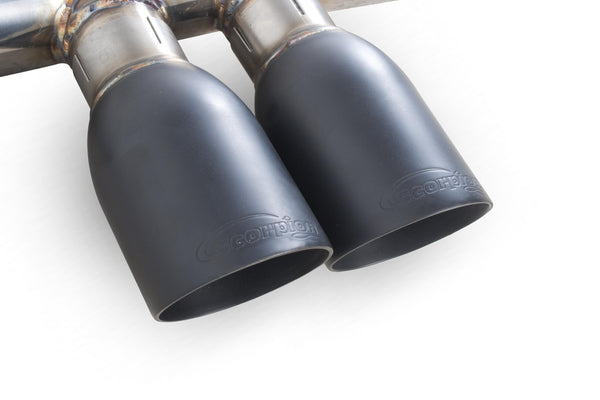 Scorpion Non-Resonated Cat Back Exhaust System (Daytona Black Tip) - Ford Focus MK3 ST 250 Hatch Non GPF Model Only