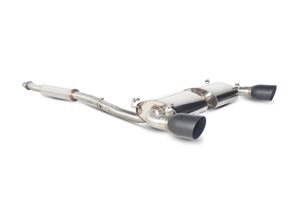 Scorpion Resonated Secondary Cat Back Exhaust (Daytona Black Tip) - Subaru GT86-Scion FR-S-BRZ Non GPF Model Only