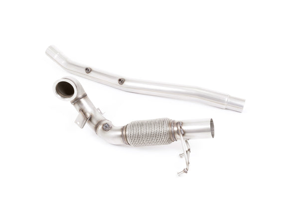 Milltek Large-bore Downpipe and De-cat Exhaust - Volkswagen Golf Mk7.5 R 2.0 TSI 300PS (GPF Equipped Models Only) - 76mm & EC Approved Systems 2019-2020