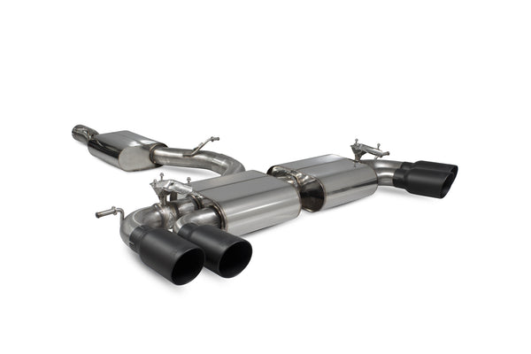 Scorpion Resonated Cat-GPF Exhaust Back System (Valved - Daytona Black Tip) - Volkswagen Golf R MK7.5 Facelift GPF & Non GPF Models