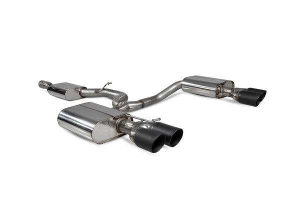 Scorpion Resonated Cat Back Exhaust System (Daytona Quad Black Tip) - Volkswagen Golf R Estate MK7.5 Facelift Non GPF Model Only