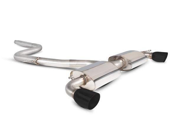 Scorpion Non-Resonated Cat Back Exhaust System (Daytona Black Tip) - Volkswagen Scirocco R