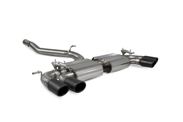 Scorpion Non-Resonated Cat-GPF Exhaust Back System (Valved - Monaco Black Tip) - Volkswagen Golf R MK7.5 Facelift GPF & Non GPF Models