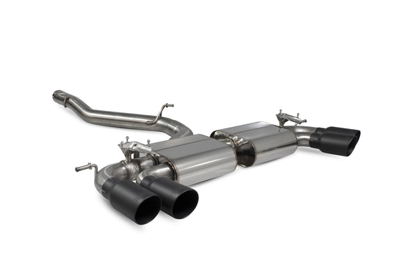 Scorpion Non-Resonated Cat-GPF Exhaust Back System (Valved - Daytona Black Tip) - Volkswagen Golf R MK7.5 Facelift GPF & Non GPF Models