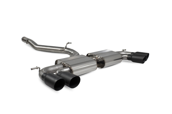 Scorpion Non-Resonated Cat-GPF Exhaust Back System (Non-Valved - Daytona Black Tip) - Volkswagen Golf R MK7.5 Facelift GPF & Non GPF Models