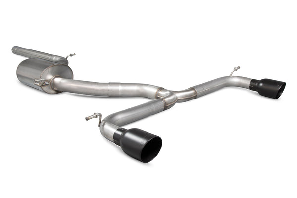 Scorpion Non-Resonated Cat Back Exhaust System (Daytona Black Tip) - Volkswagen Golf MK7.5 GTI Non GPF Model Only