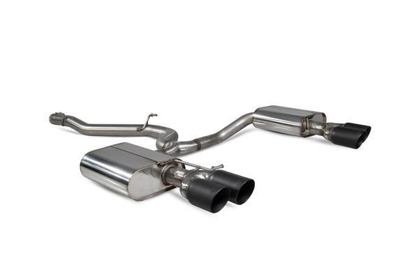 Scorpion Non-Resonated Cat Back Exhaust System (Daytona Quad Black Tip) - Volkswagen Golf R Estate MK7.5 Facelift Non GPF Model Only