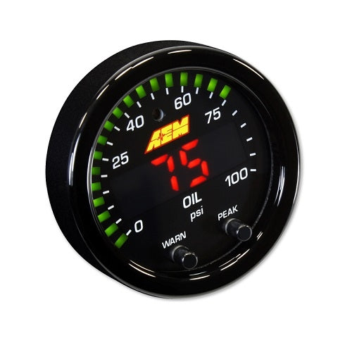 AEM X-Series Oil Pressure 52mm Electrical Digital Gauge (100PSI)