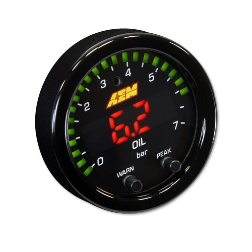 AEM X-Series Oil Pressure 52mm Electrical Digital Gauge (7BAR)