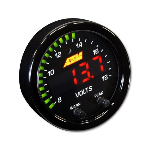 AEM X-Series Voltmeter 52mm Electrical Digital Gauge (18V)