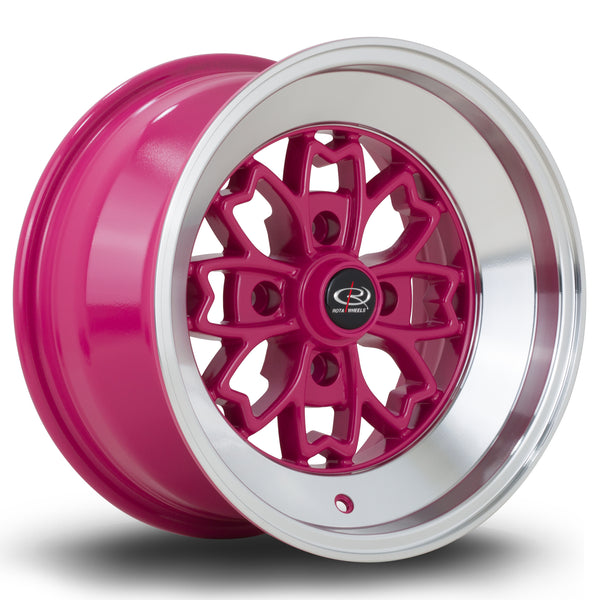 Rota Aleica 4x114 15" 8J ET0 Pink (Polished Lip) Alloy Wheel