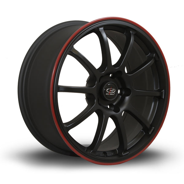 Rota Force 4x114 17" 7.5J ET45 Flat Black (Red Lip) Alloy Wheel