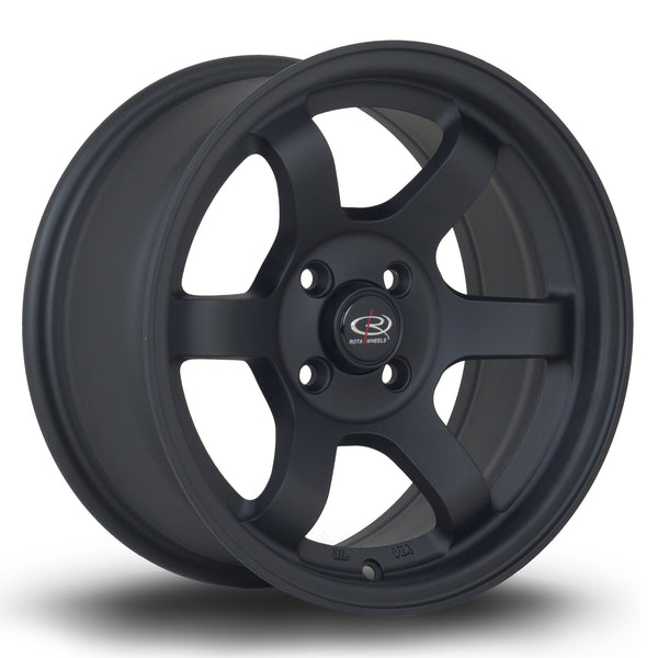 Rota Grid Max 4x100 15" 7J ET20 Flat Black 2 Alloy Wheel