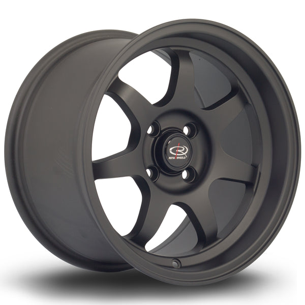 Rota K7 4x100 15" 9J ET36 Flat Black 2 Alloy Wheel