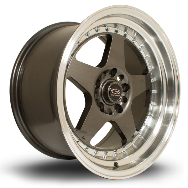 Rota Kyusha 5x114 17" 9.5J ET0 Gunmetal (Polished Lip) Alloy Wheel