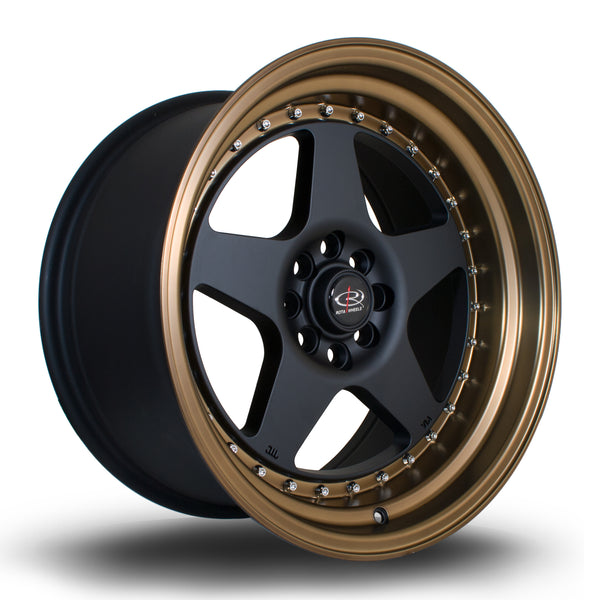 Rota Kyusha 4x108-4x100 17" 9J ET20 Flat Black (Bronze Lip) Alloy Wheel