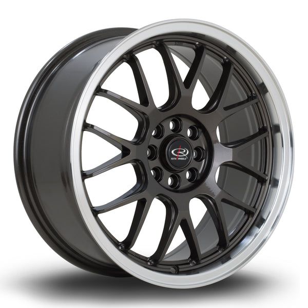 Rota MXR 4x108-4x100 17" 7.5J ET40 Gunmetal (Polished Lip) Alloy Wheel