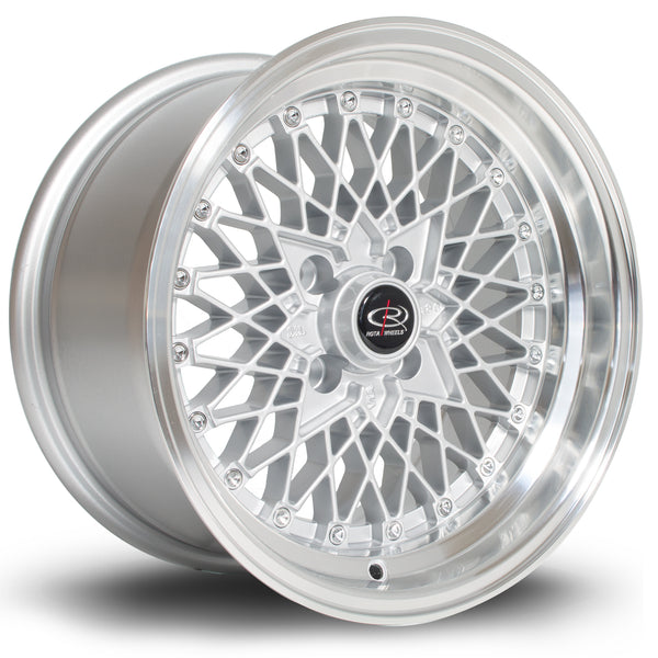 Rota OSMesh 4x100 15" 8J ET20 Silver (Polished Lip) Alloy Wheel