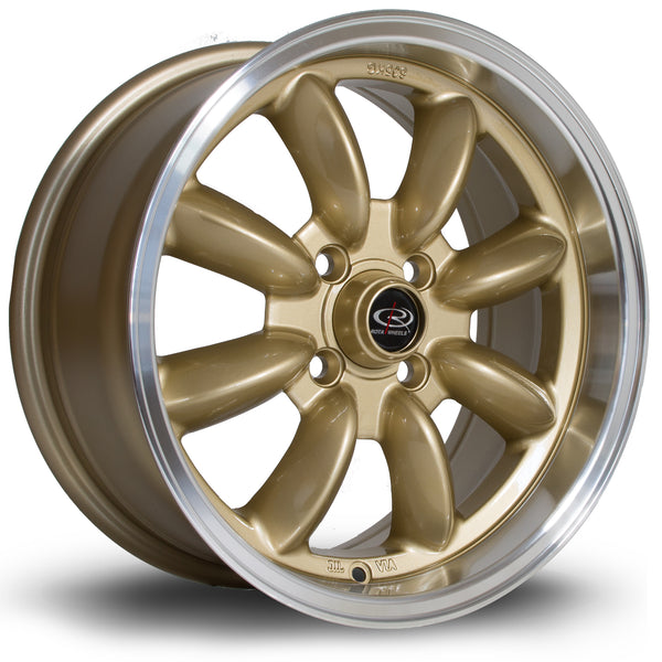 Rota RB 4x100 15" 7J ET30 Gold (Polished Lip) Alloy Wheel