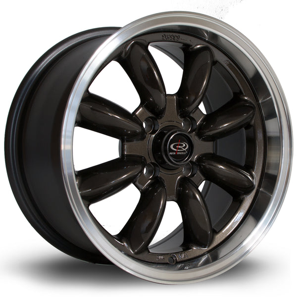 Rota RB 4x100 15" 8J ET30 Gunmetal (Polished Lip) Alloy Wheel