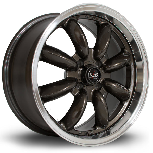 Rota RB 4x100 16" 8J ET35 Gunmetal (Polished Lip) Alloy Wheel