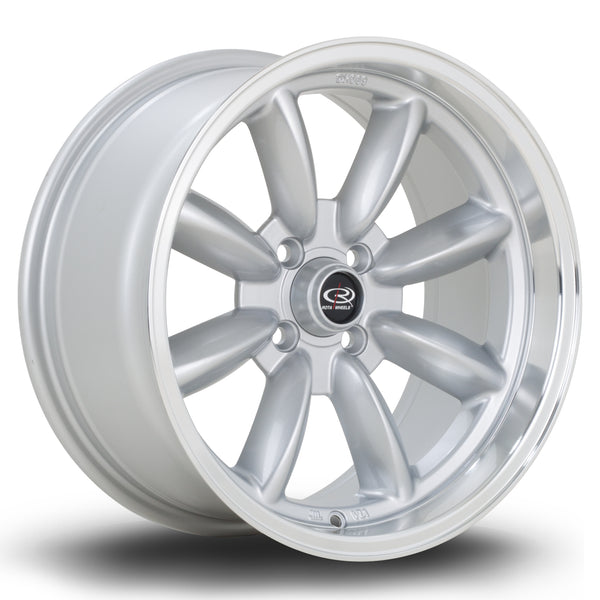 Rota RBR 4x100 16" 8J ET10 Silver (Polished Lip) Alloy Wheel