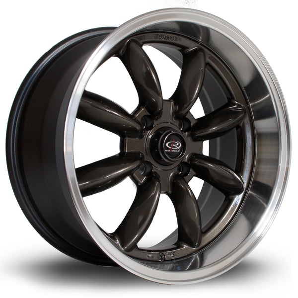 Rota RBR 4x114 17" 8.5J ET4 Gunmetal (Polished Lip) Alloy Wheel