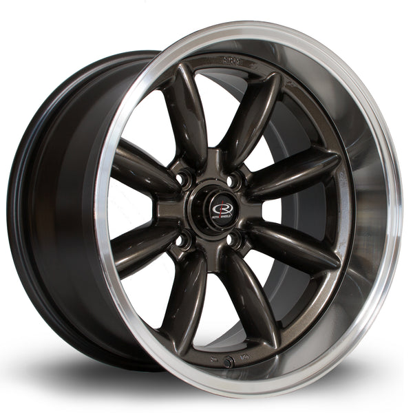 Rota RBX 4x114 17" 9.5J ET-19 Gunmetal (Polished Lip) Alloy Wheel