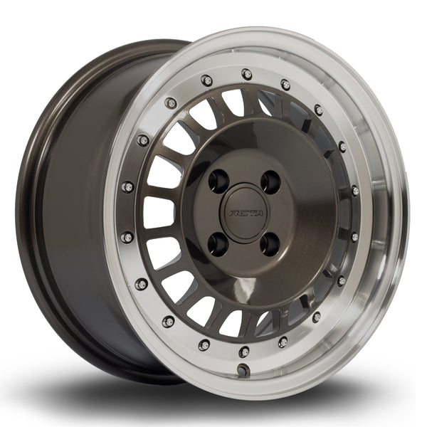 Rota Speciale 4x100 15" 7J ET20 Gunmetal (Polished Lip) Alloy Wheel